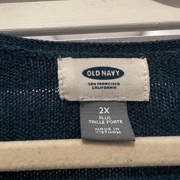Old Navy Pure Cotton Blue V-Neck Sweater 2X - Picture 2 of 5